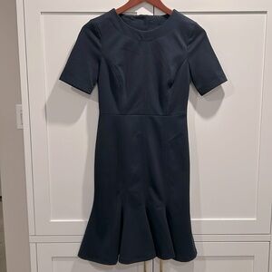 ✨Host Pick✨Banana Republic Navy Blue Fitted Short Sleeves Godet Dress  Size 0P